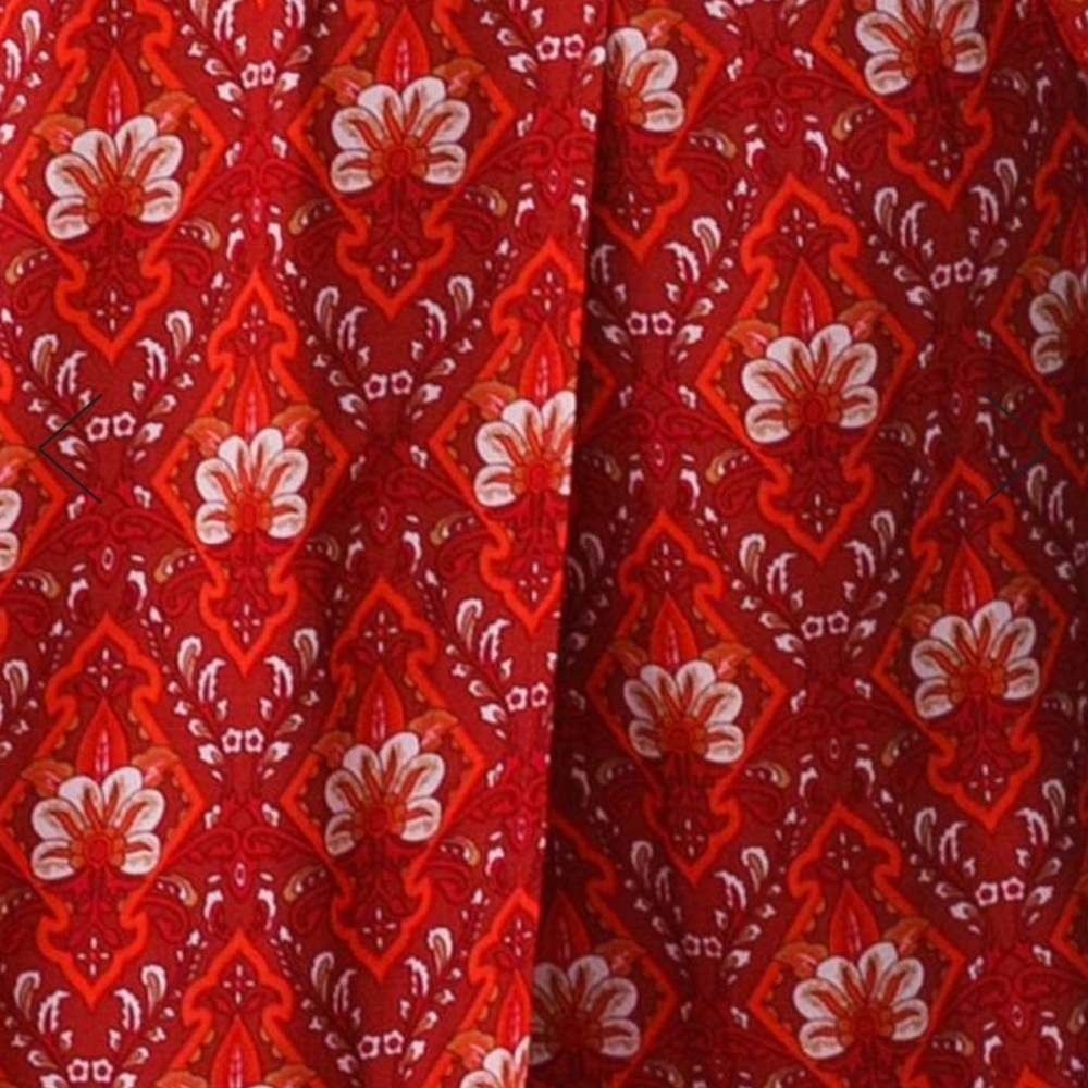 NEW Sexy Boho Style Wrap Floral Print Summer Long Red gold V-Neck Maxi Dress M - Picture 6 of 17